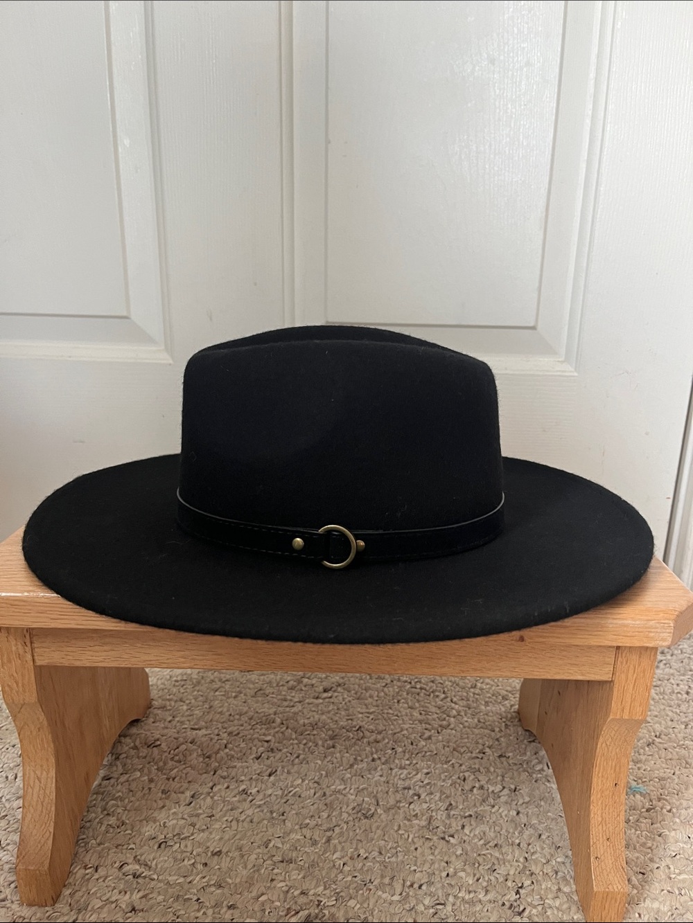 Black Wide-Brim 100% Wool Fedora
